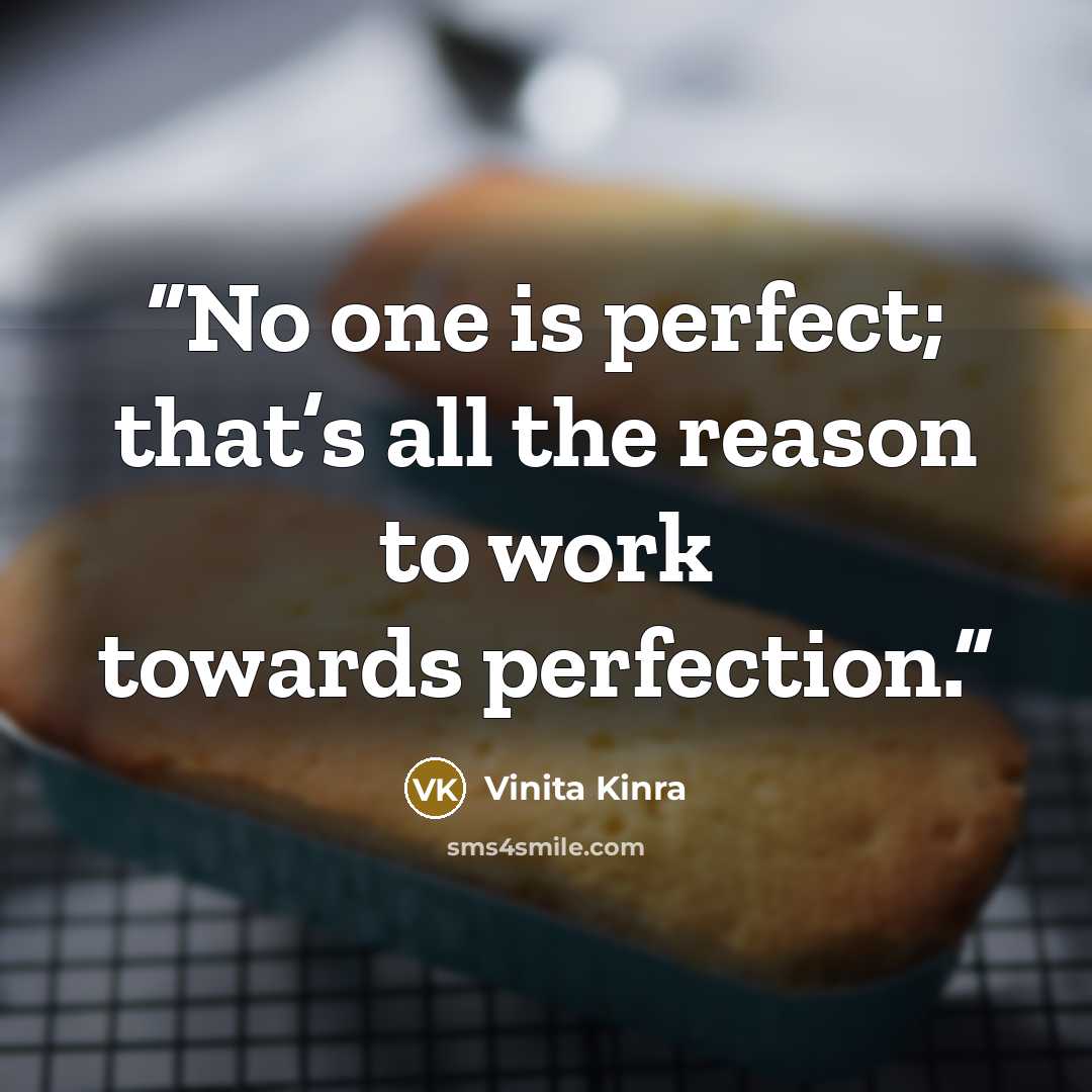 “No one is perfect; that’s all the reason to work towards perfection.” quote by Vinita Kinra