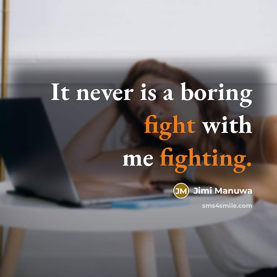 “It never is a boring fight with me fighting.” quote by Jimi Manuwa