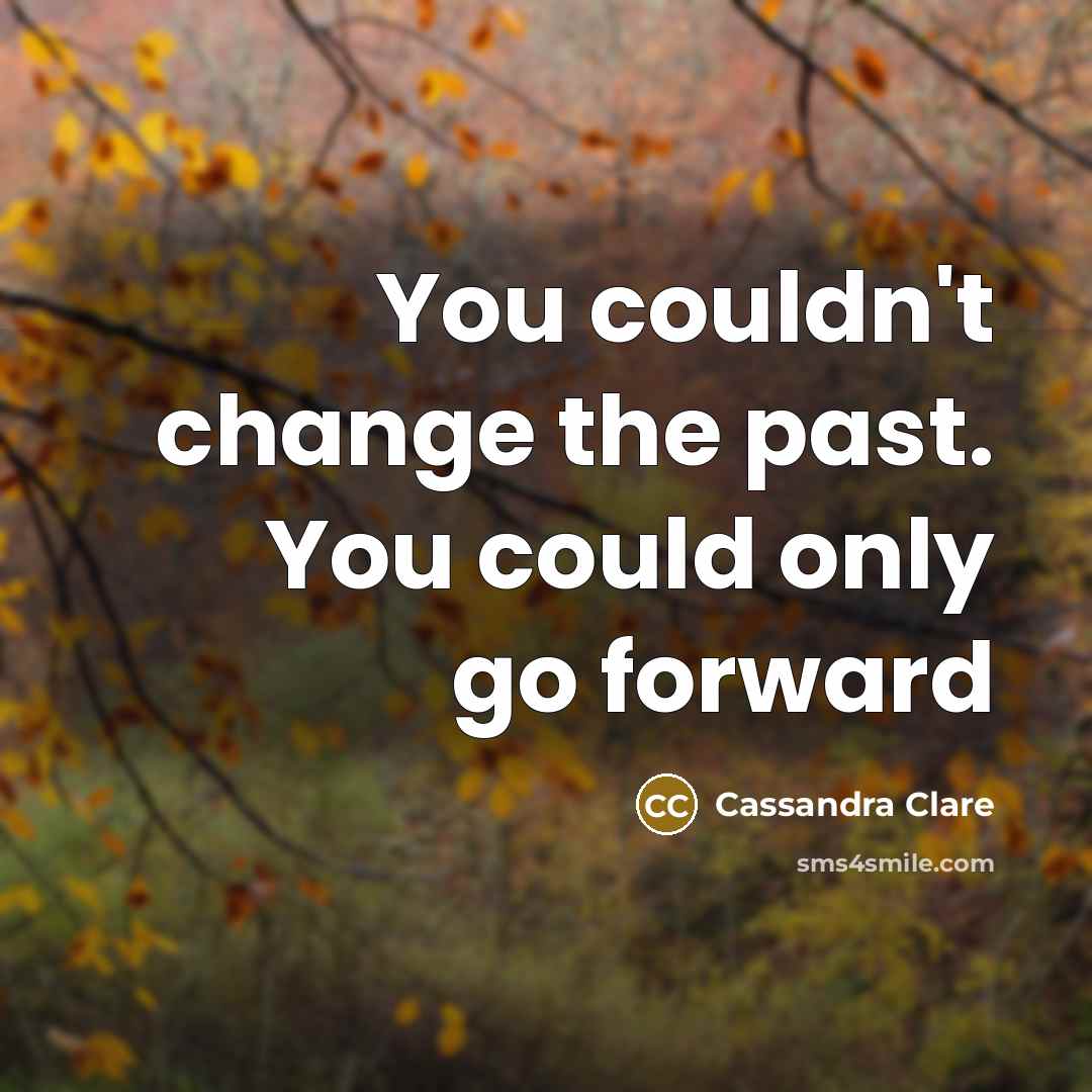“You couldn't change the past. You could only go forward” quote by Cassandra Clare