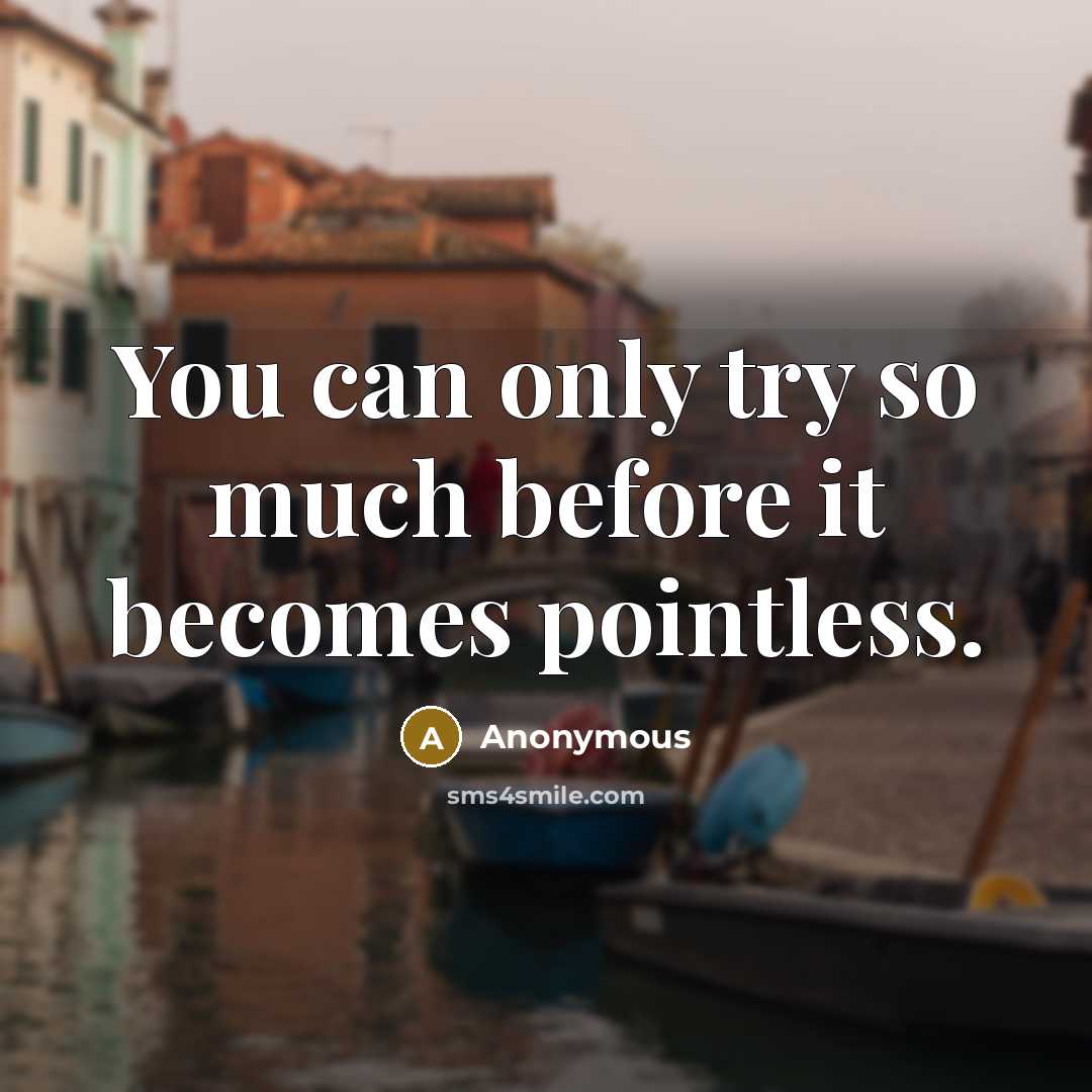 “You can only try so much before it becomes pointless.” quote by Anonymous