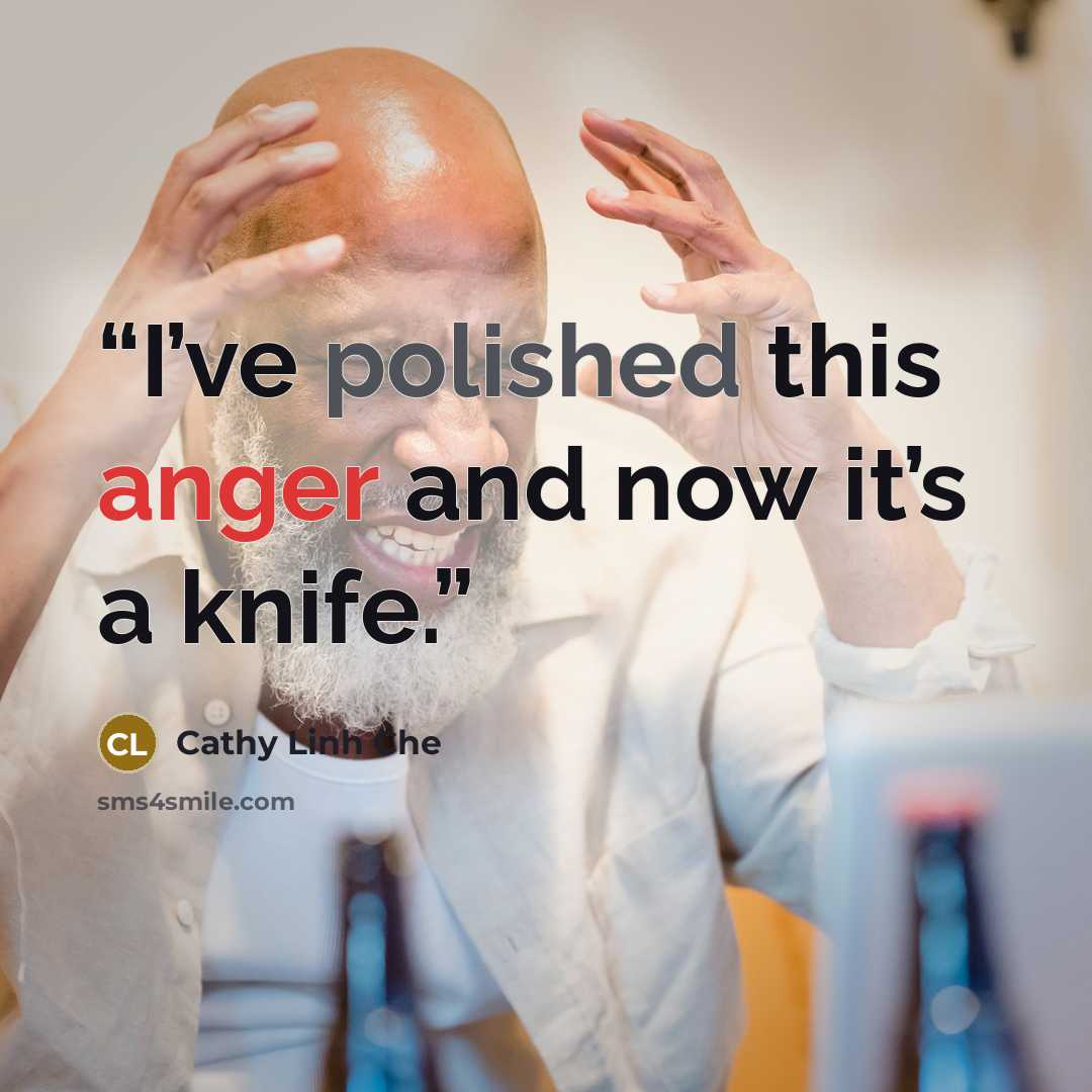 “I’ve polished this anger and now it’s a knife.” quote by Cathy Linh Che