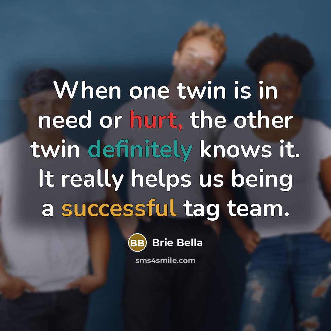“When one twin is in need or hurt, the other twin definitely knows it. It really helps us being a successful tag team.” quote by Brie Bella