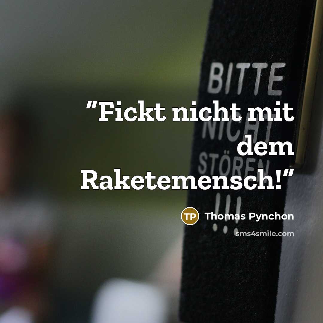 “Fickt nicht mit dem Raketemensch!” quote by Thomas Pynchon