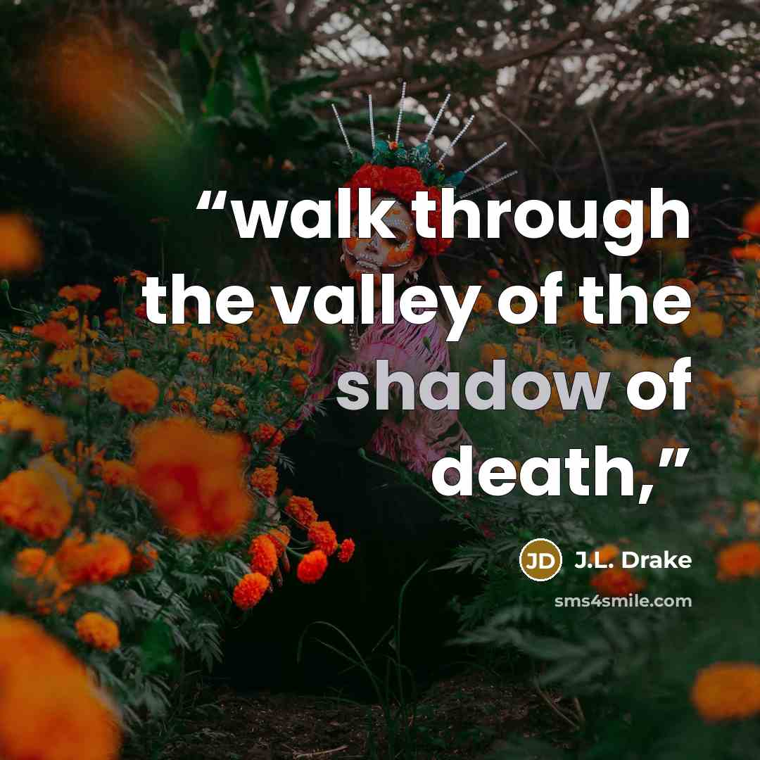 “walk through the valley of the shadow of death,” quote by J.L. Drake