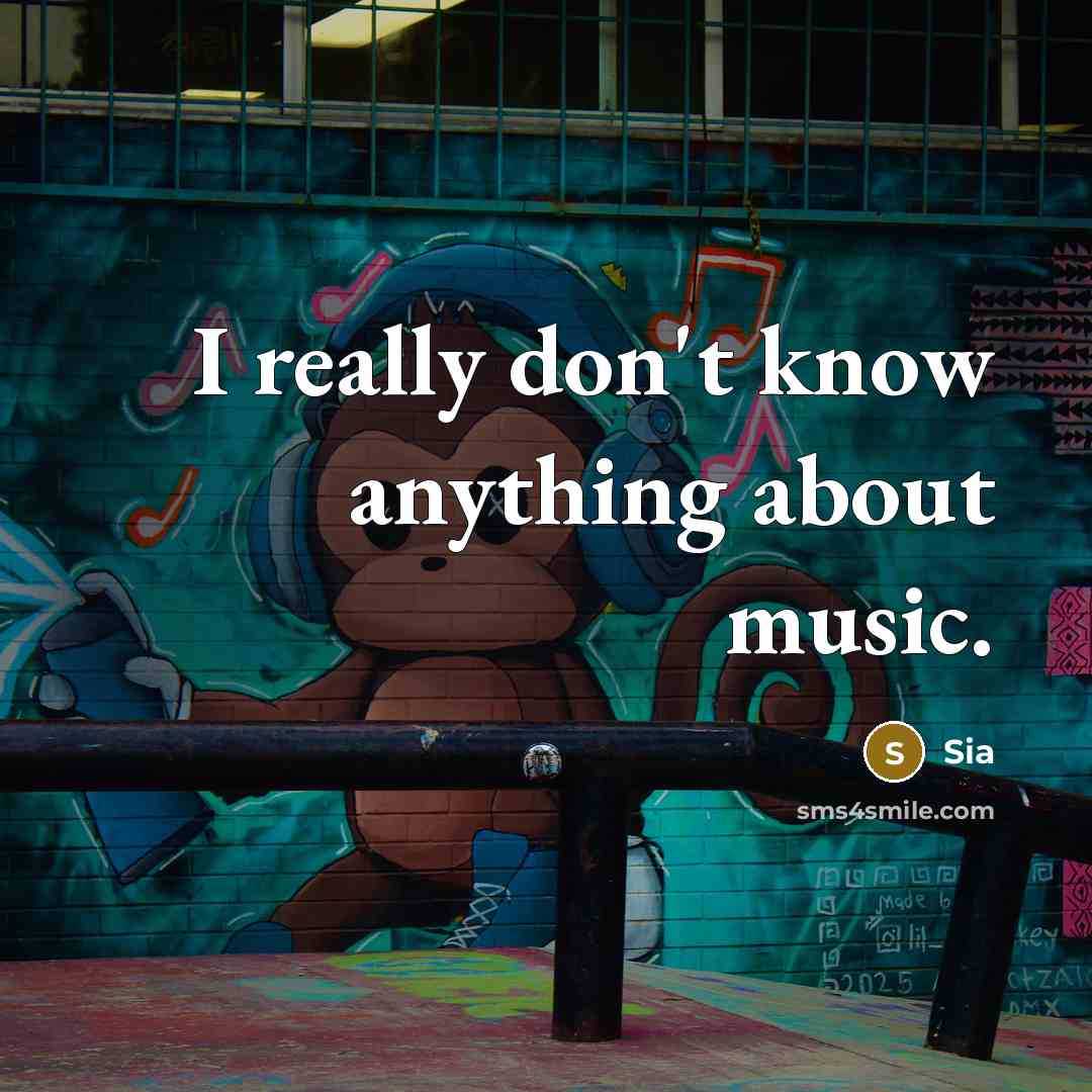 “I really don't know anything about music.” quote by Sia