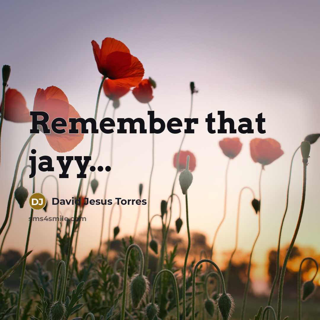 “Remember that jayy...” quote by David Jesus Torres
