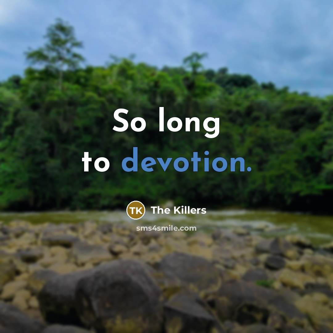 “So long to devotion.” quote by The Killers