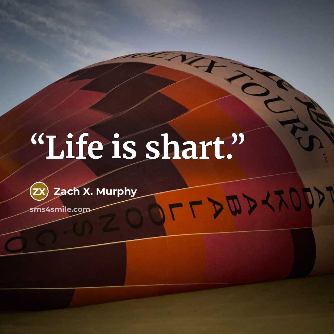 “Life is shart.” quote by Zach X. Murphy