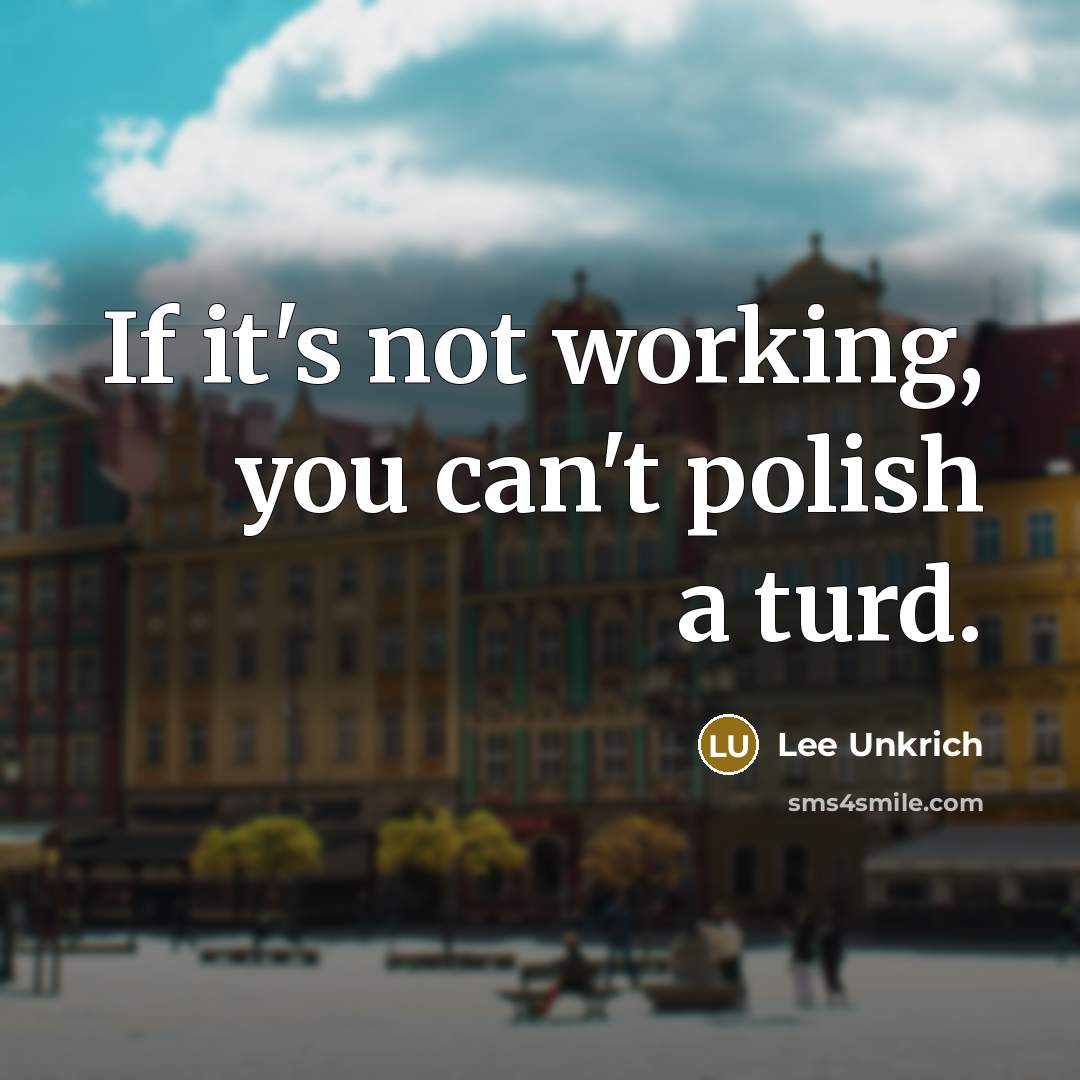“If it's not working, you can't polish a turd.” quote by Lee Unkrich
