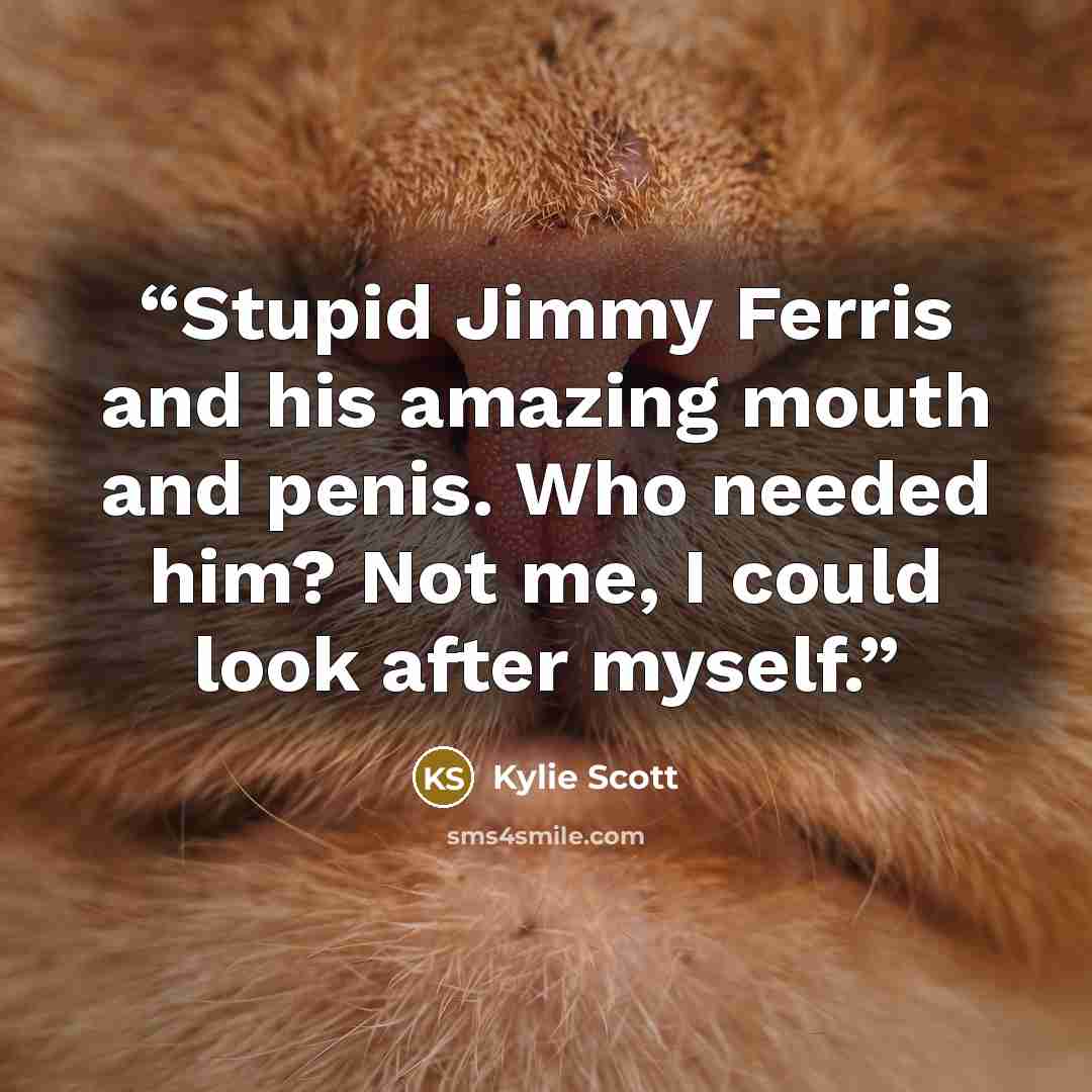 “Stupid Jimmy Ferris and his amazing mouth and penis. Who needed him? Not me, I could look after myself.” quote by Kylie Scott