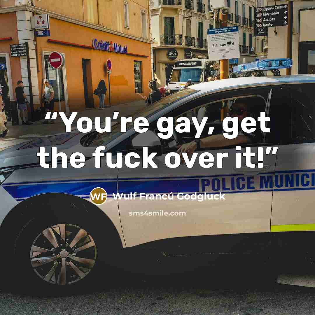“You’re gay, get the fuck over it!” quote by Wulf Francú Godgluck
