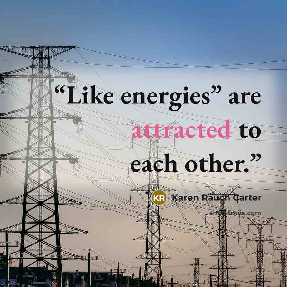 “Like energies” are attracted to each other.” quote by Karen Rauch Carter
