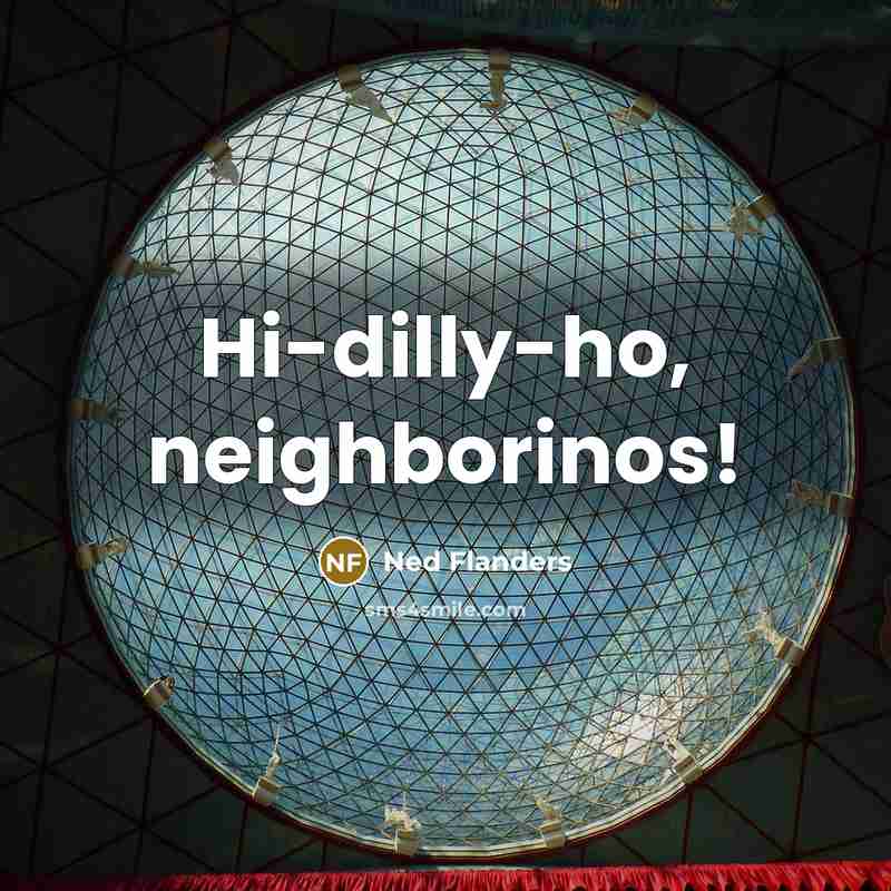 “Hi-dilly-ho, neighborinos!” quote by Ned Flanders