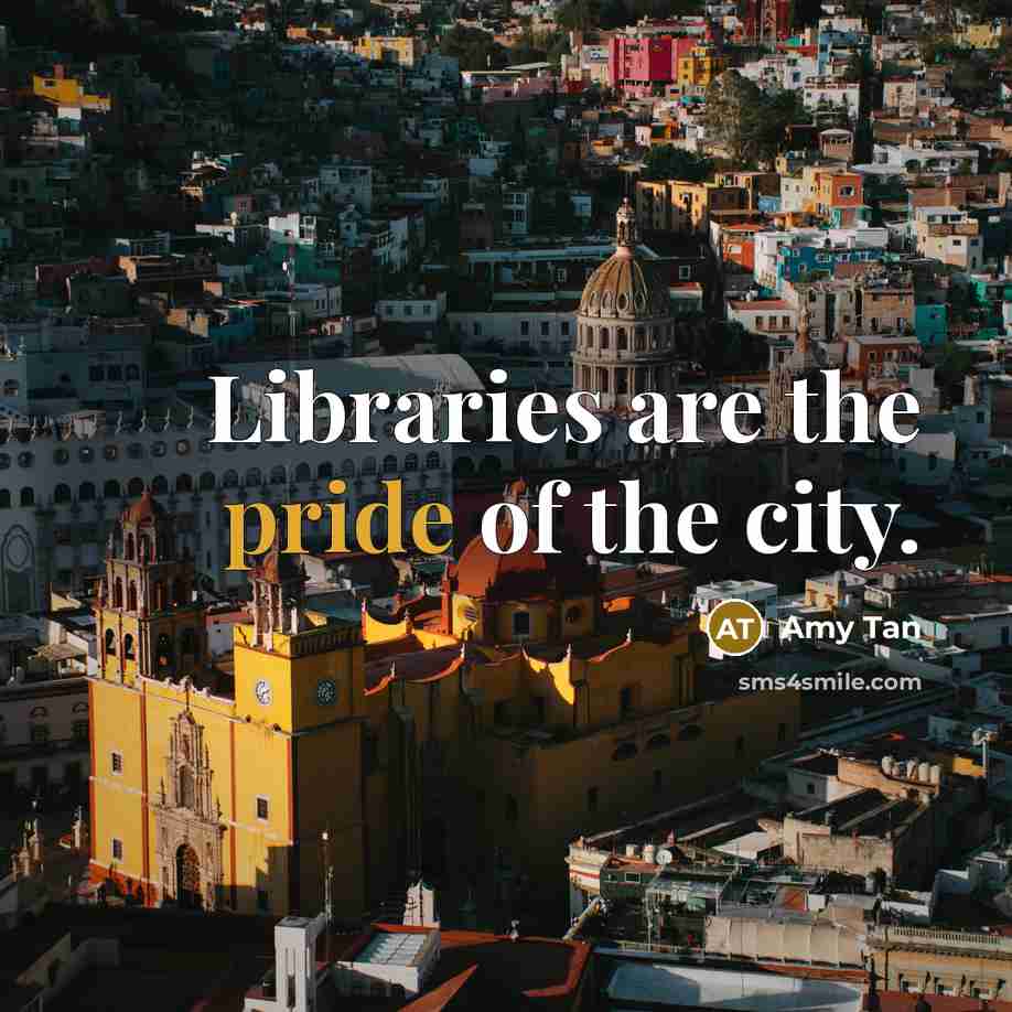 “Libraries are the pride of the city.” quote by Amy Tan