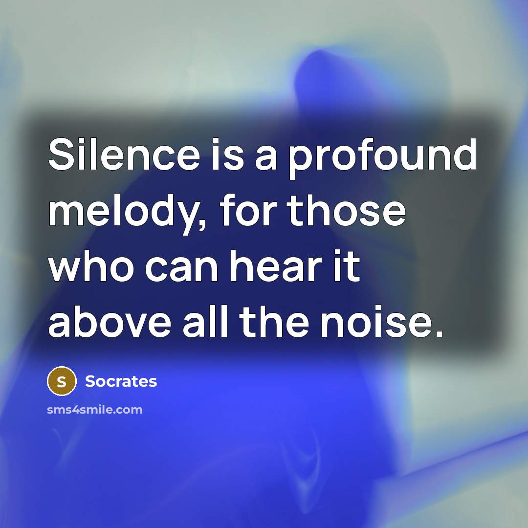 “Silence is a profound melody, for those who can hear it above all the noise.” quote by Socrates