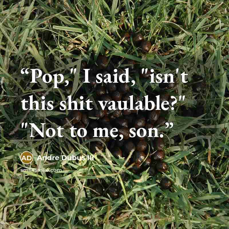 “Pop," I said, "isn't this shit vaulable?" "Not to me, son.” quote by Andre Dubus III