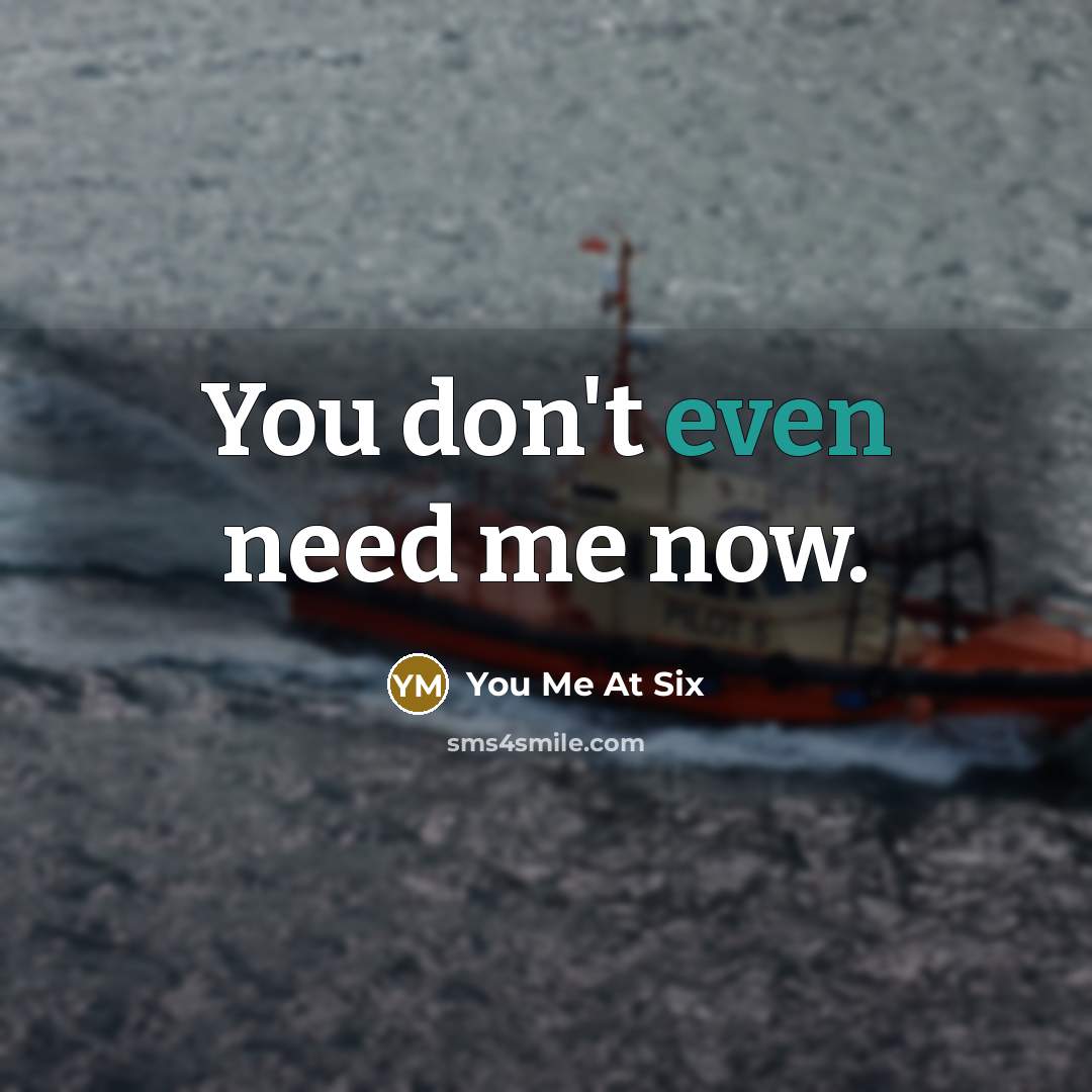 “You don't even need me now.” quote by You Me At Six