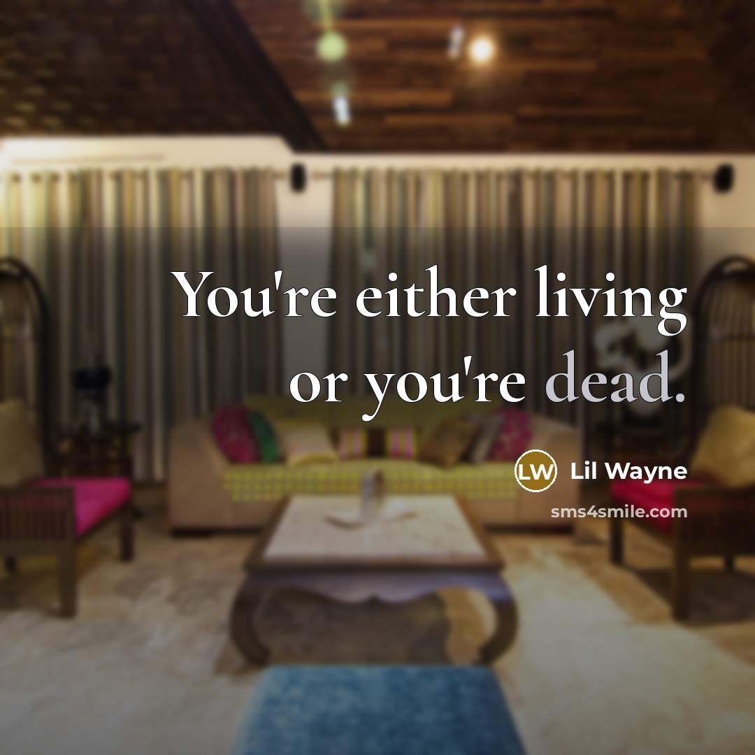 “You're either living or you're dead.” quote by Lil Wayne