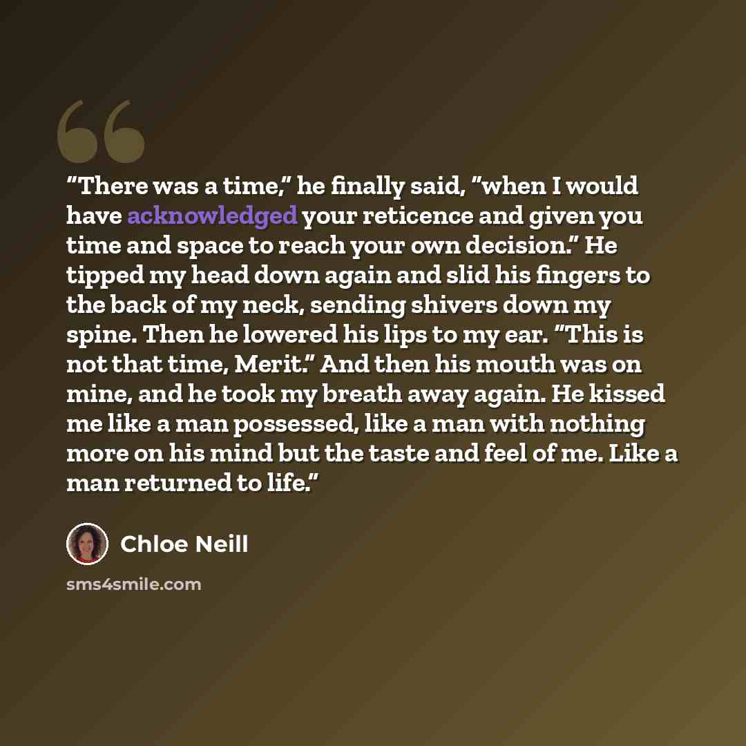 “There was a time,” he finally said, “when I would have acknowledged your reticence and given you time and space to reach your own decision.” He tipped my head down again and slid his fingers to the back of my neck, sending shivers down my spine. Then he lowered his lips to my ear. “This is not…” quote by Chloe Neill