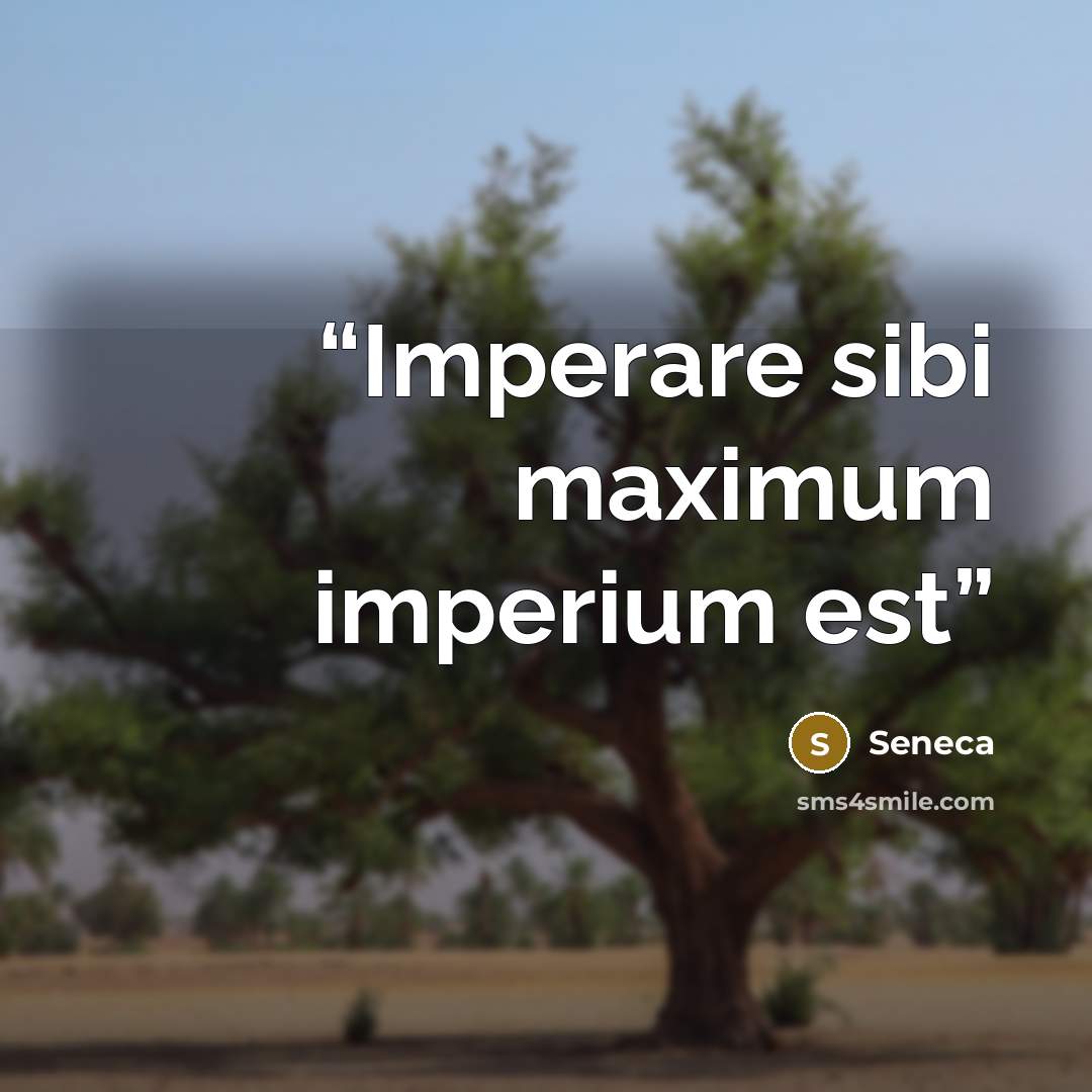 “Imperare sibi maximum imperium est” quote by Seneca