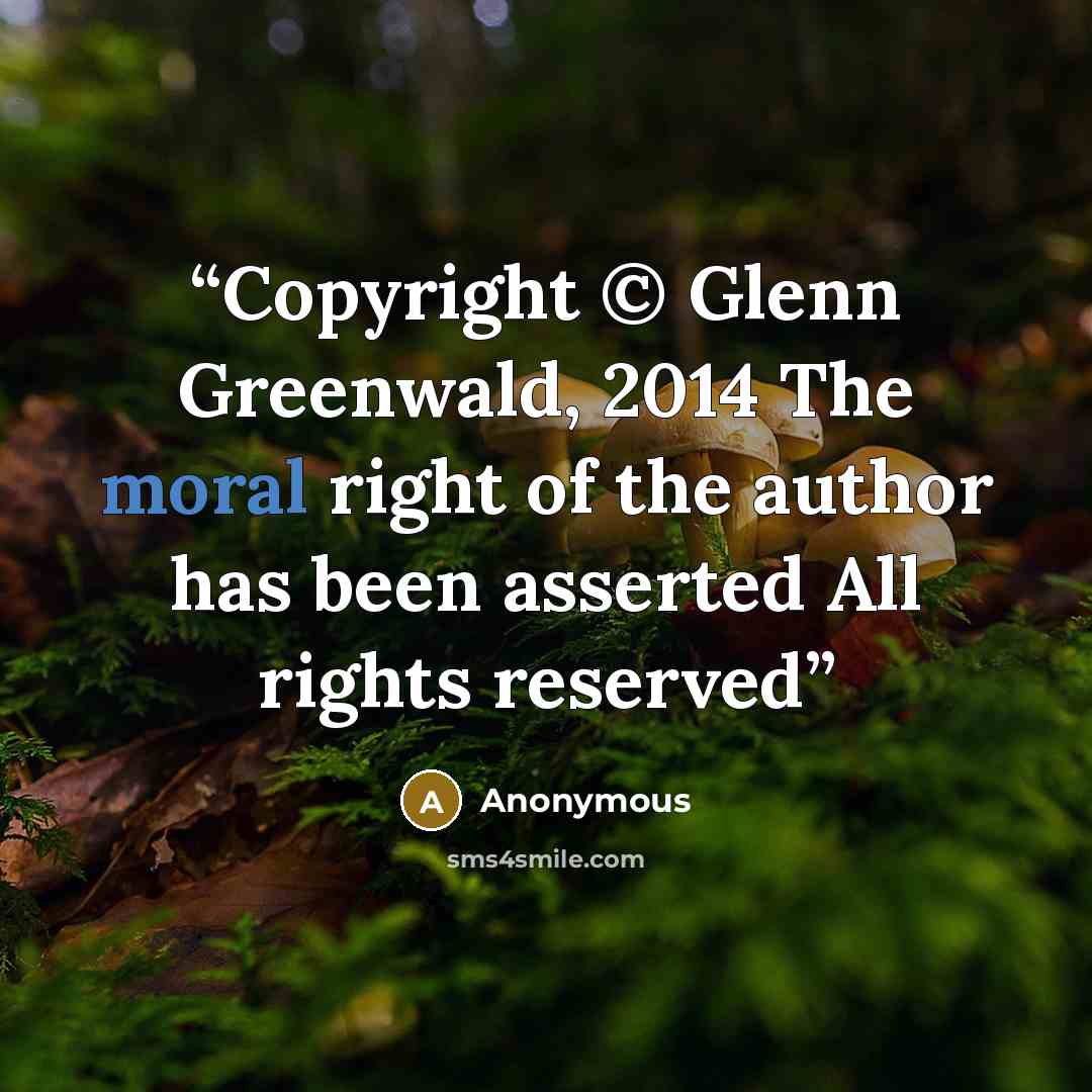 “Copyright © Glenn Greenwald, 2014 The moral right of the author has been asserted All rights reserved” quote by Anonymous