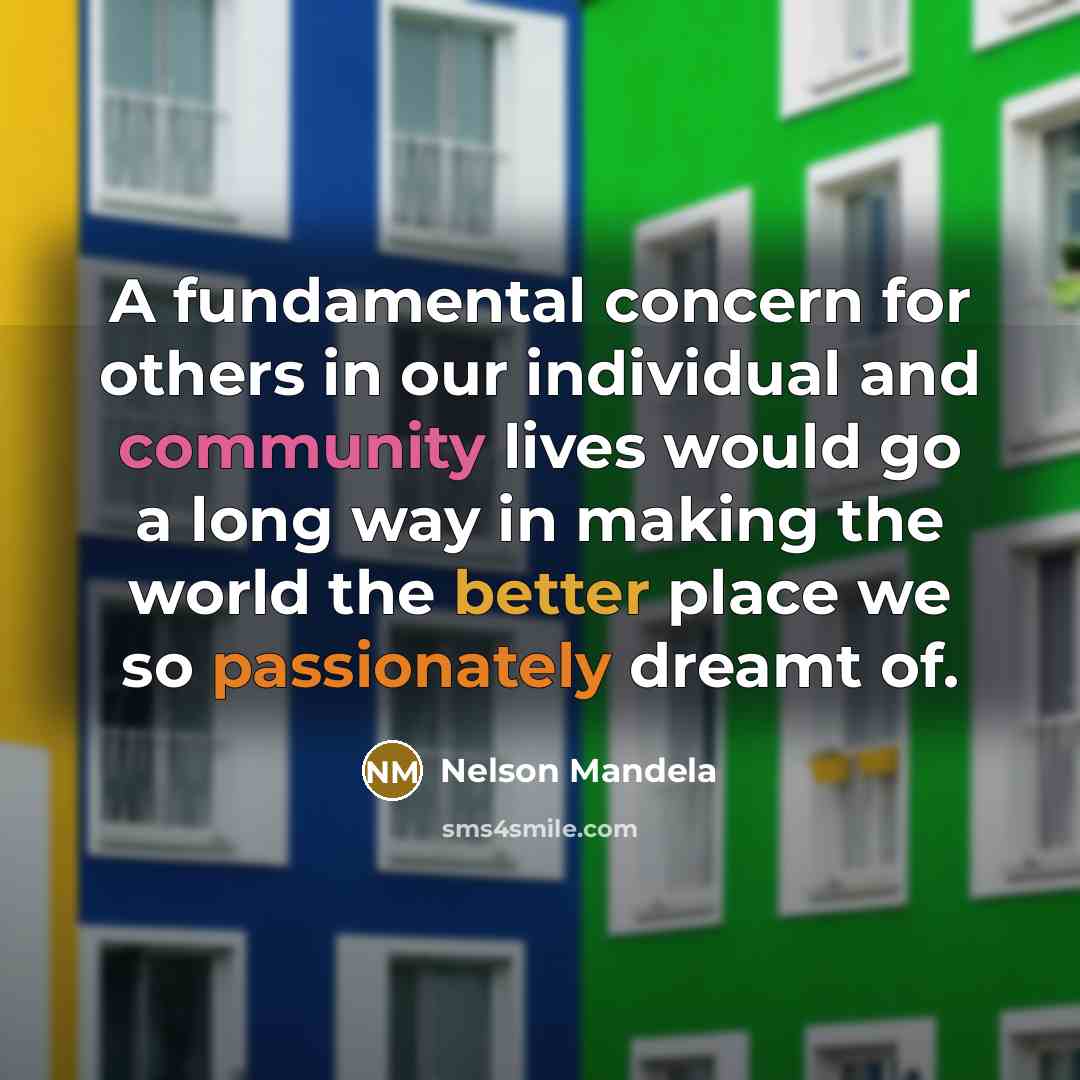 “A fundamental concern for others in our individual and community lives would go a long way in making the world the better place we so passionately dreamt of.” quote by Nelson Mandela
