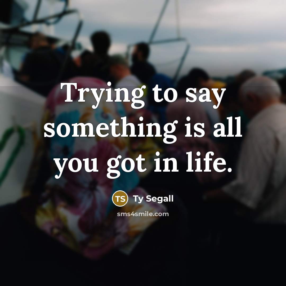“Trying to say something is all you got in life.” quote by Ty Segall