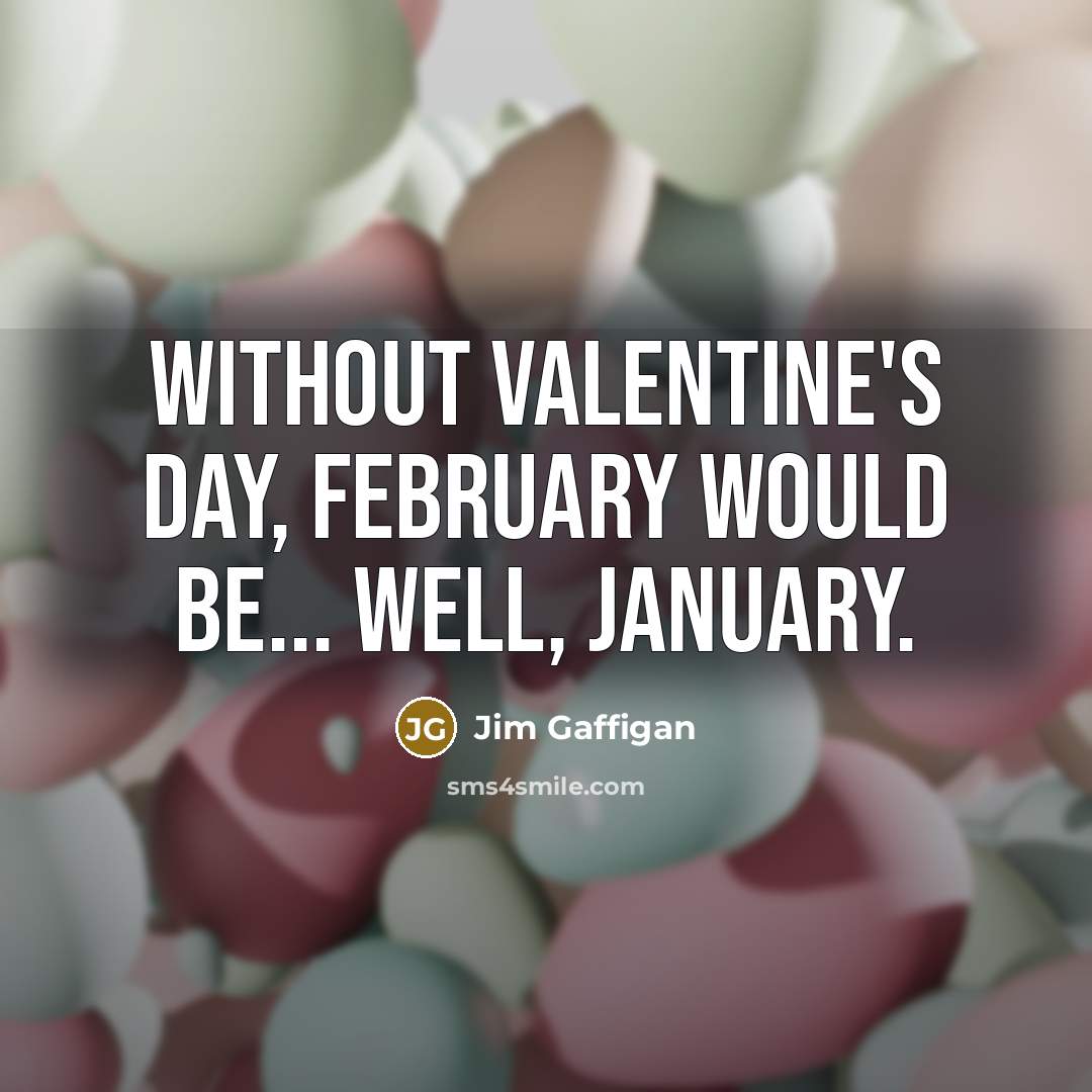 “Without Valentine's Day, February would be... well, January.” quote by Jim Gaffigan