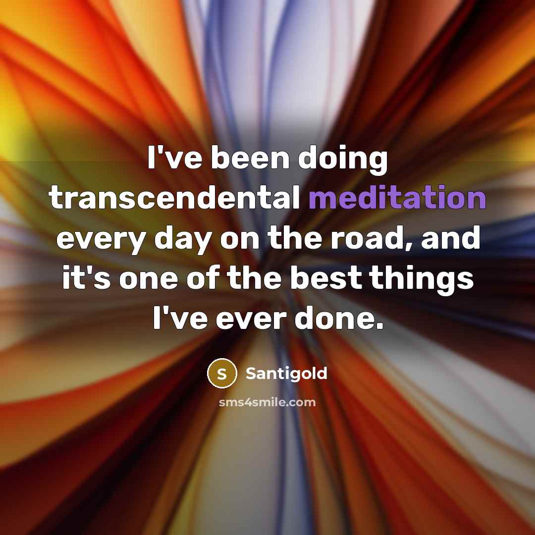 “I've been doing transcendental meditation every day on the road, and it's one of the best things I've ever done.” quote by Santigold
