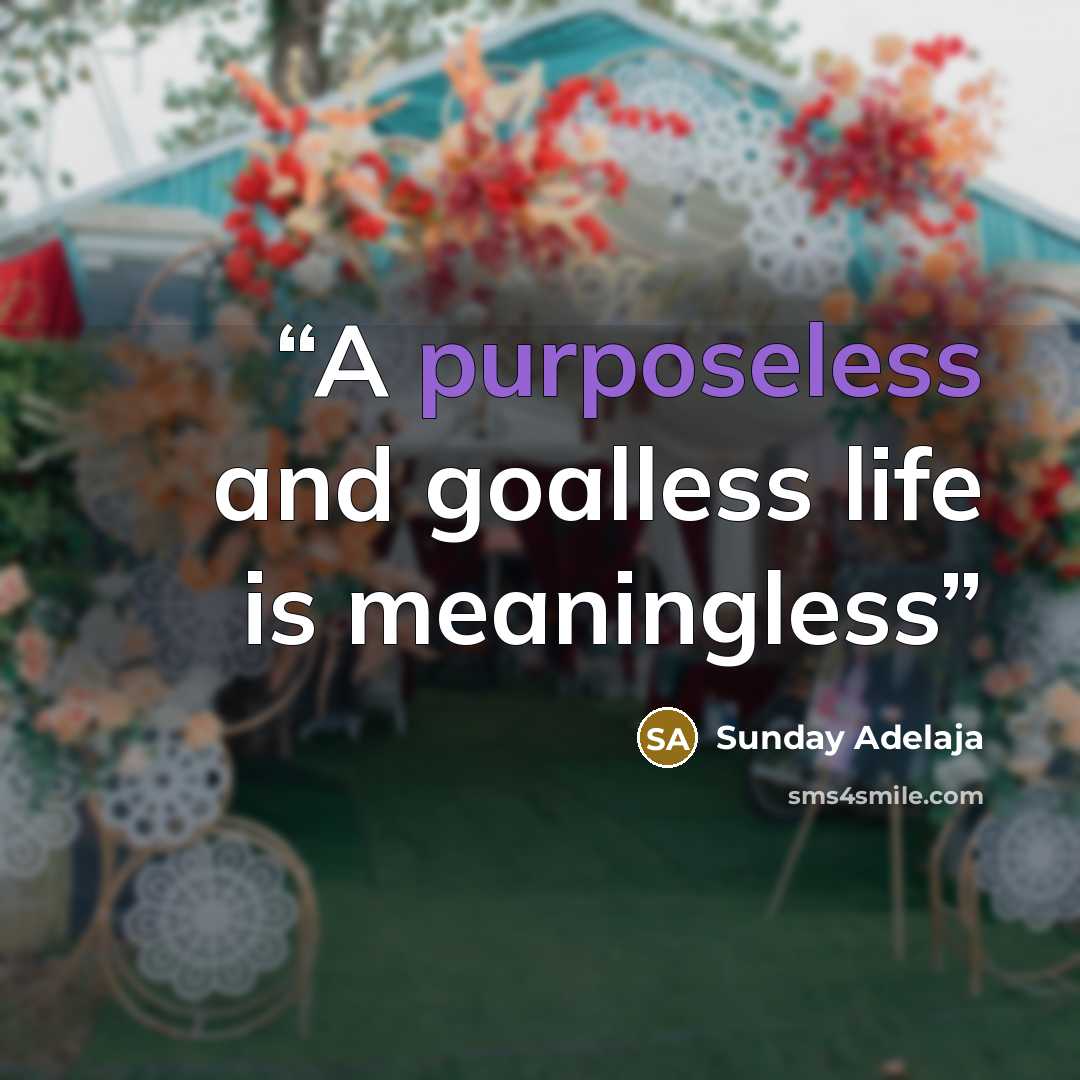 “A purposeless and goalless life is meaningless” quote by Sunday Adelaja