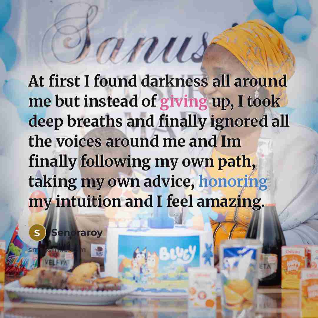 “At first I found darkness all around me but instead of giving up, I took deep breaths and finally ignored all the voices around me and Im finally following my own path, taking my own advice, honoring my intuition and I feel amazing.” quote by Senoraroy