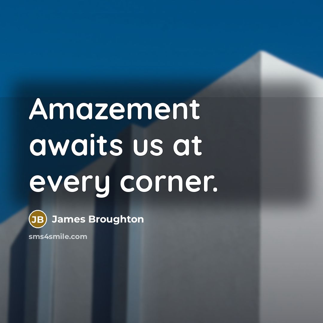“Amazement awaits us at every corner.” quote by James Broughton