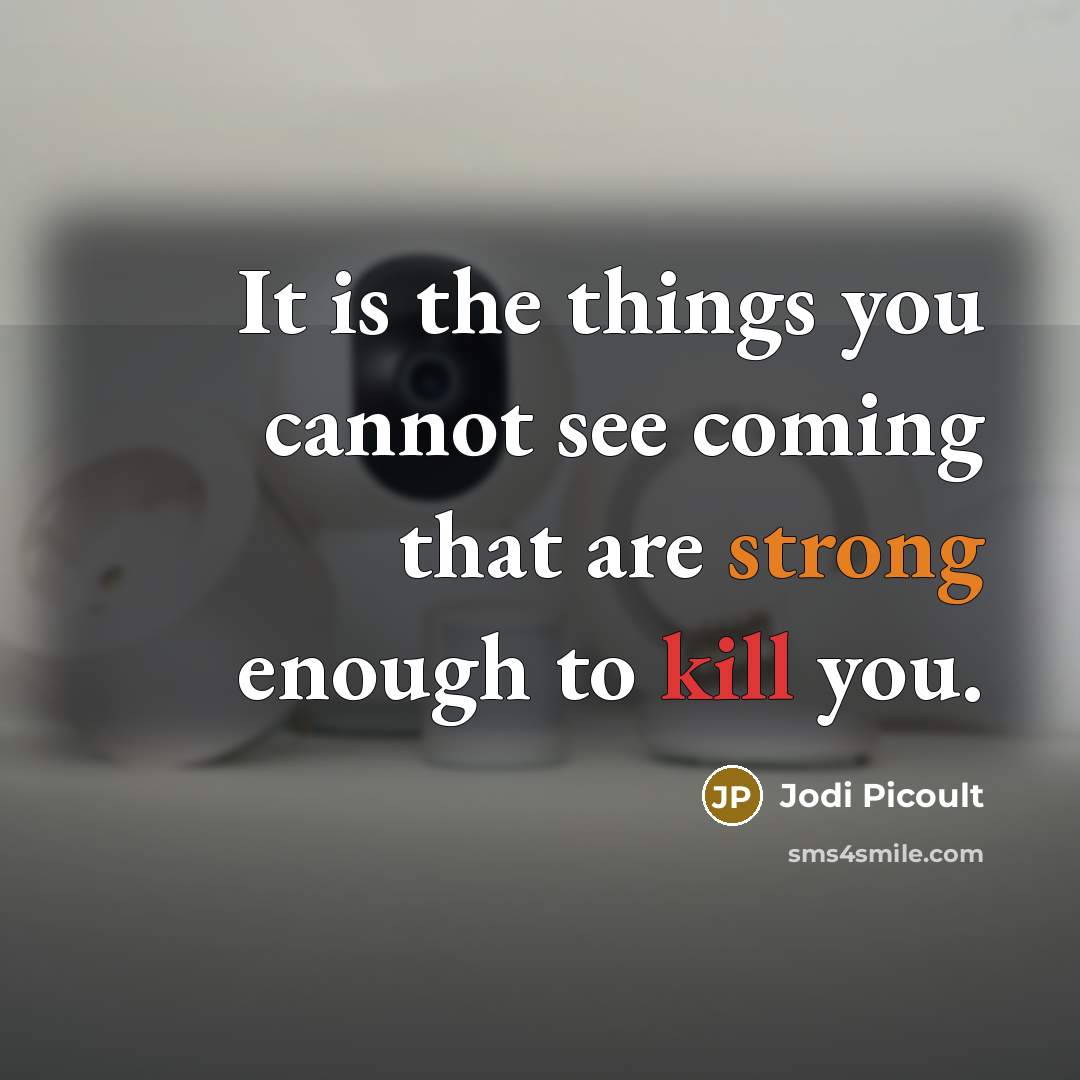“It is the things you cannot see coming that are strong enough to kill you.” quote by Jodi Picoult