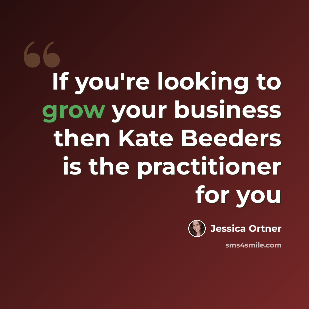 “If you're looking to grow your business then Kate Beeders is the practitioner for you” quote by Jessica Ortner