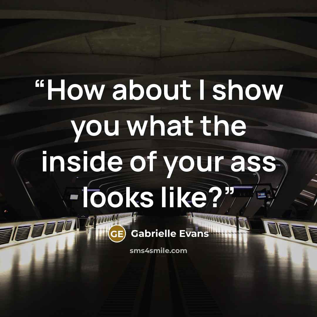 “How about I show you what the inside of your ass looks like?” quote by Gabrielle Evans