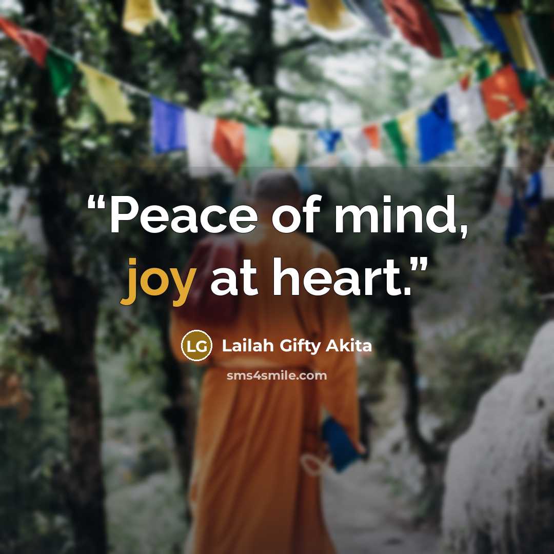 “Peace of mind, joy at heart.” quote by Lailah Gifty Akita
