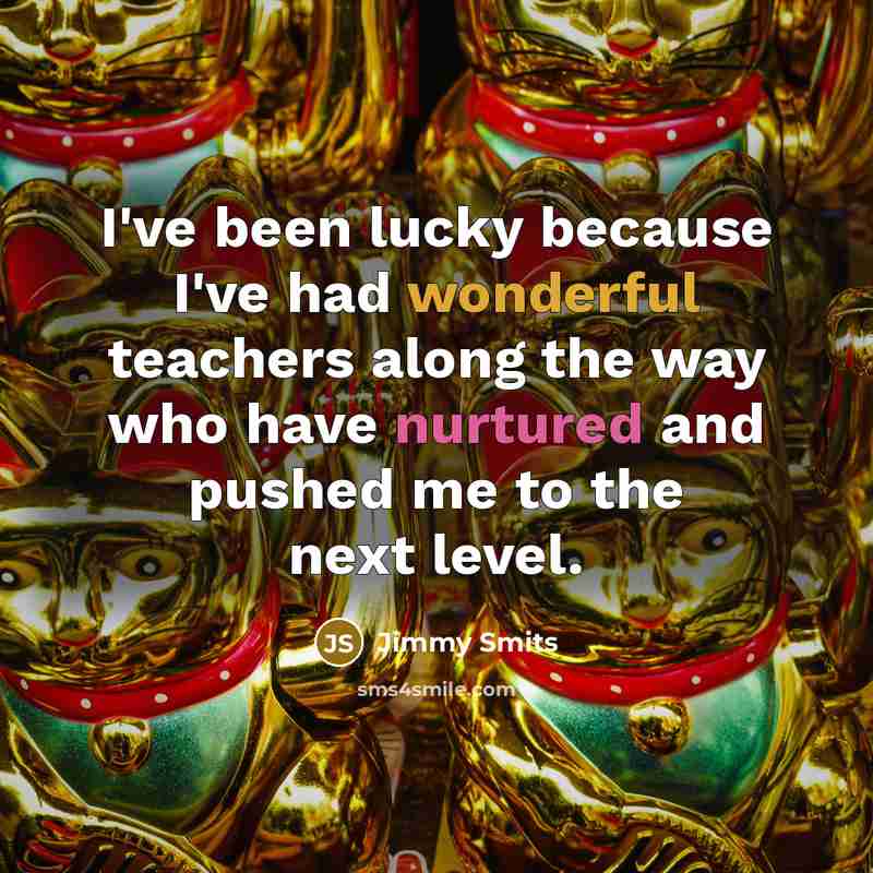 “I've been lucky because I've had wonderful teachers along the way who have nurtured and pushed me to the next level.” quote by Jimmy Smits