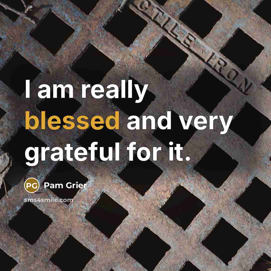 “I am really blessed and very grateful for it.” quote by Pam Grier