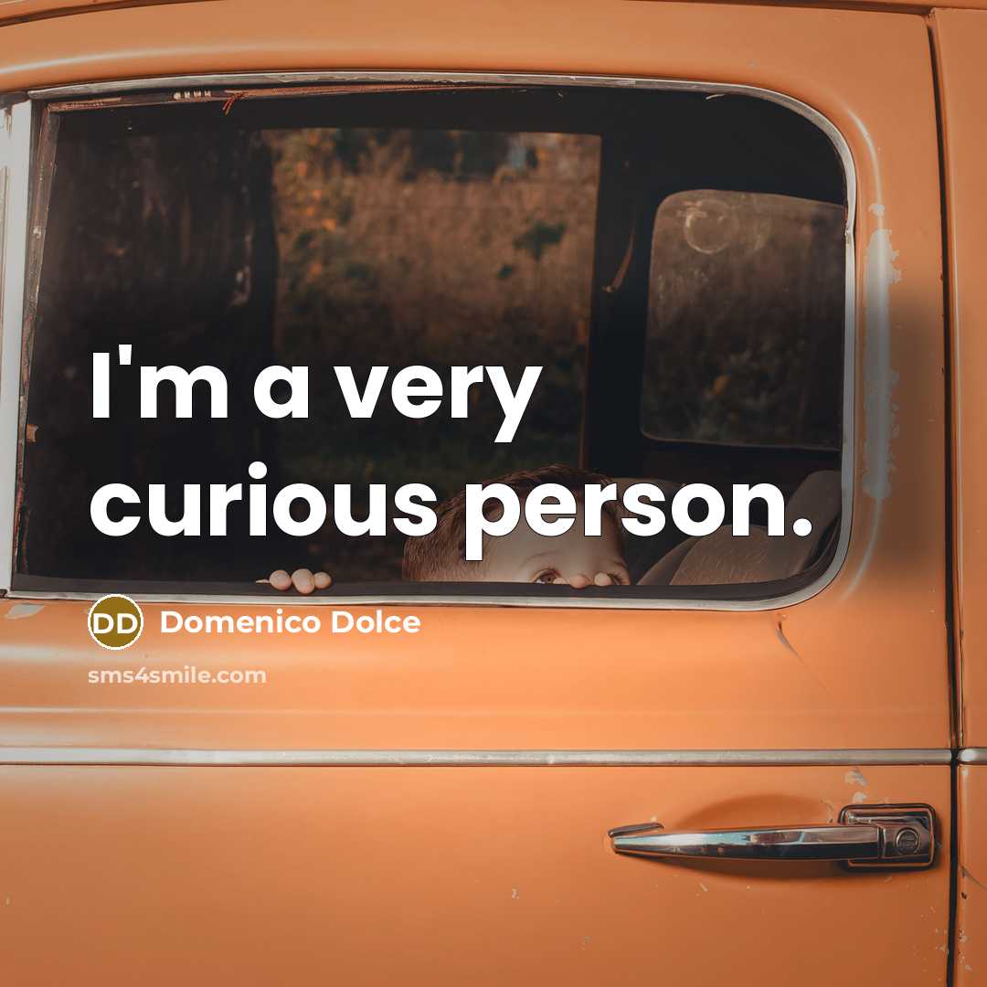 “I'm a very curious person.” quote by Domenico Dolce