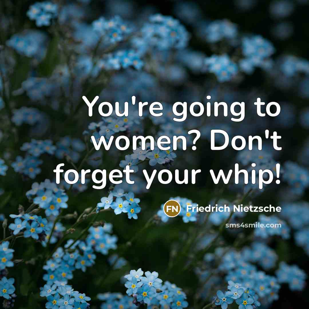 “You're going to women? Don't forget your whip!” quote by Friedrich Nietzsche