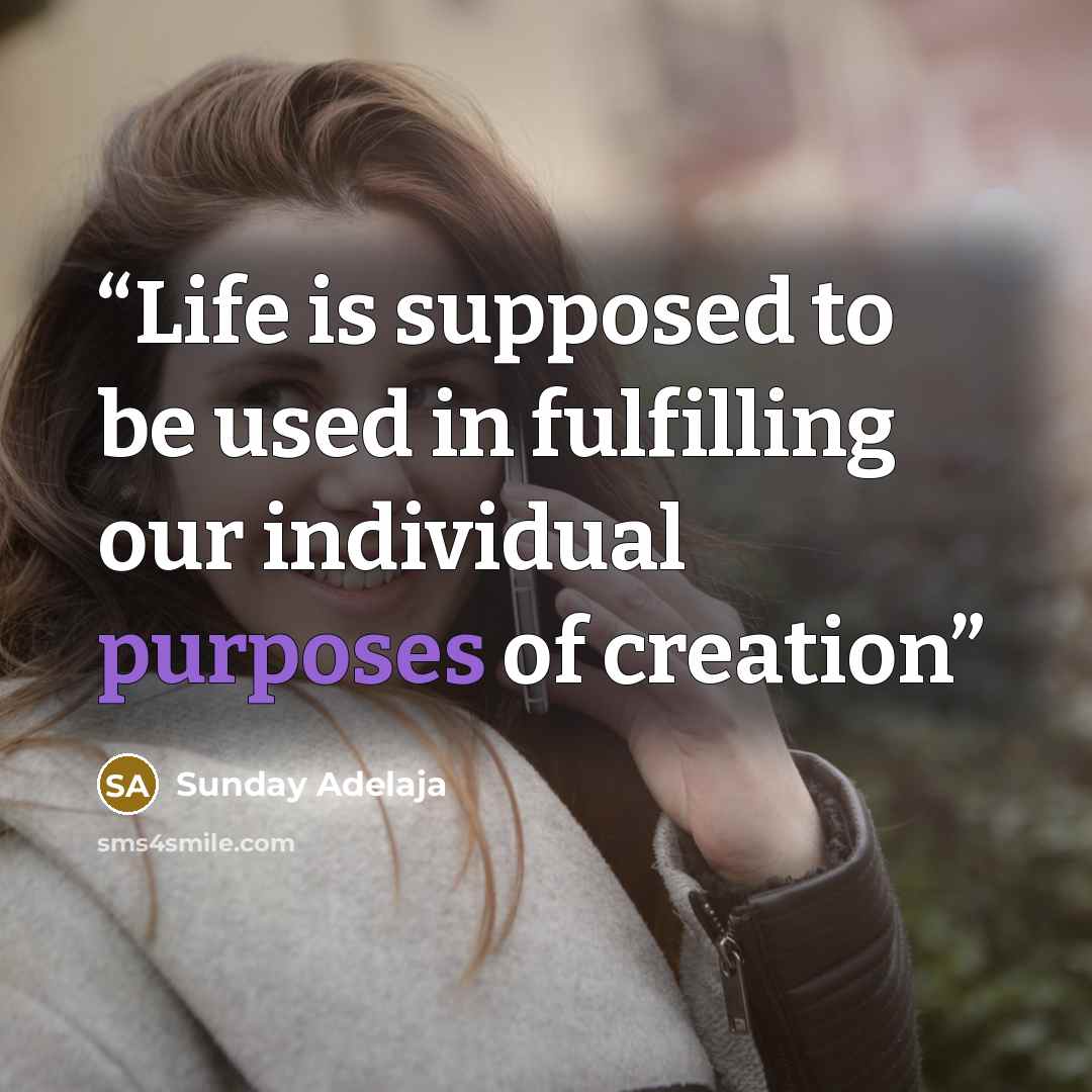 “Life is supposed to be used in fulfilling our individual purposes of creation” quote by Sunday Adelaja