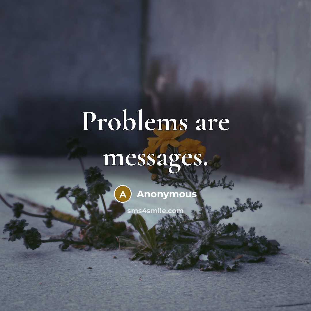 “Problems are messages.” quote by Anonymous