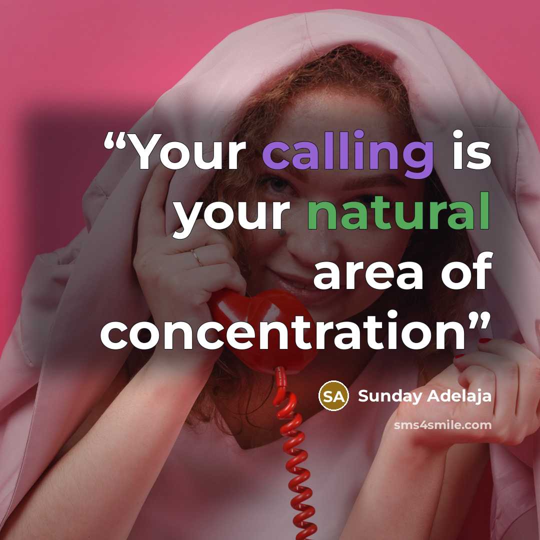 “Your calling is your natural area of concentration” quote by Sunday Adelaja