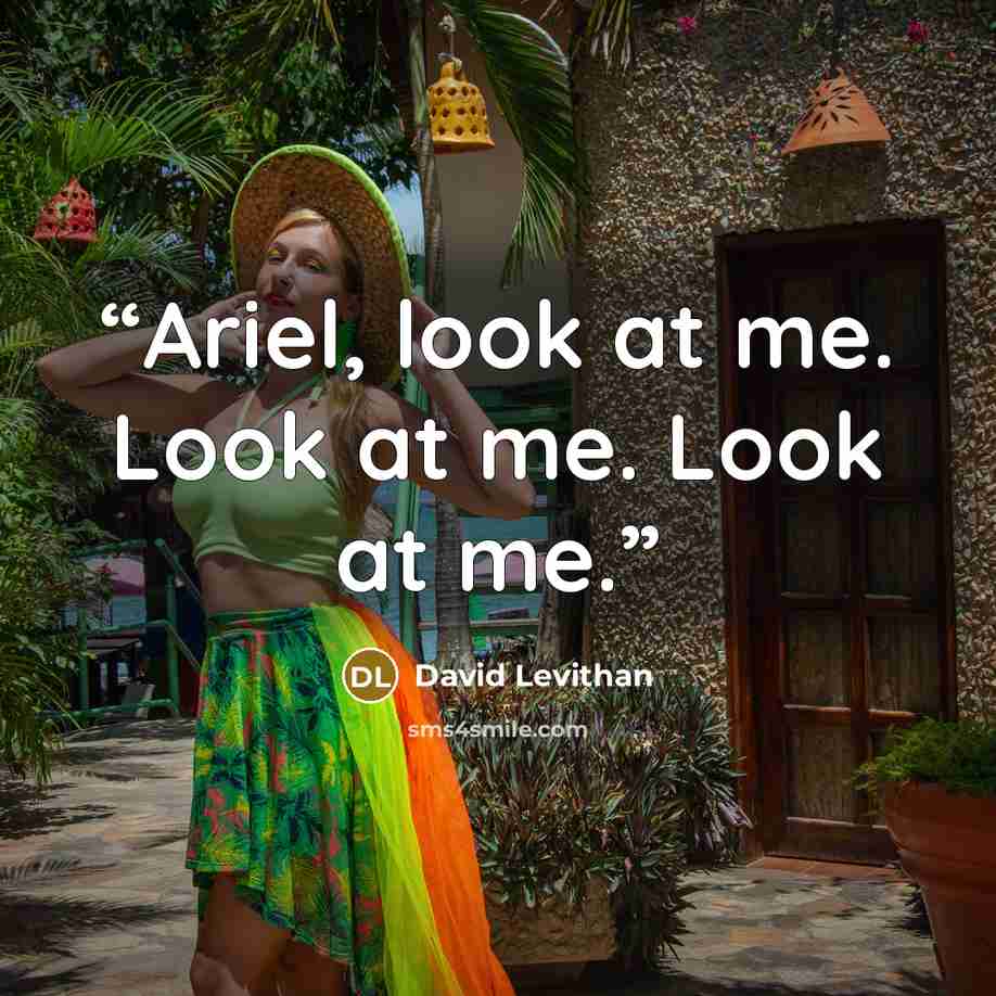 “Ariel, look at me. Look at me. Look at me.” quote by David Levithan