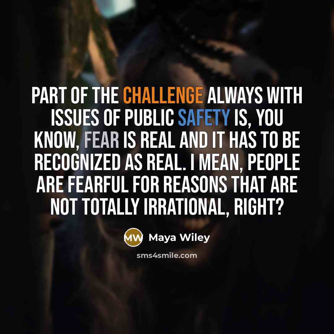 “Part of the challenge always with issues of public safety is, you know, fear is real and it has to be recognized as real. I mean, people are fearful for reasons that are not totally irrational, right?” quote by Maya Wiley