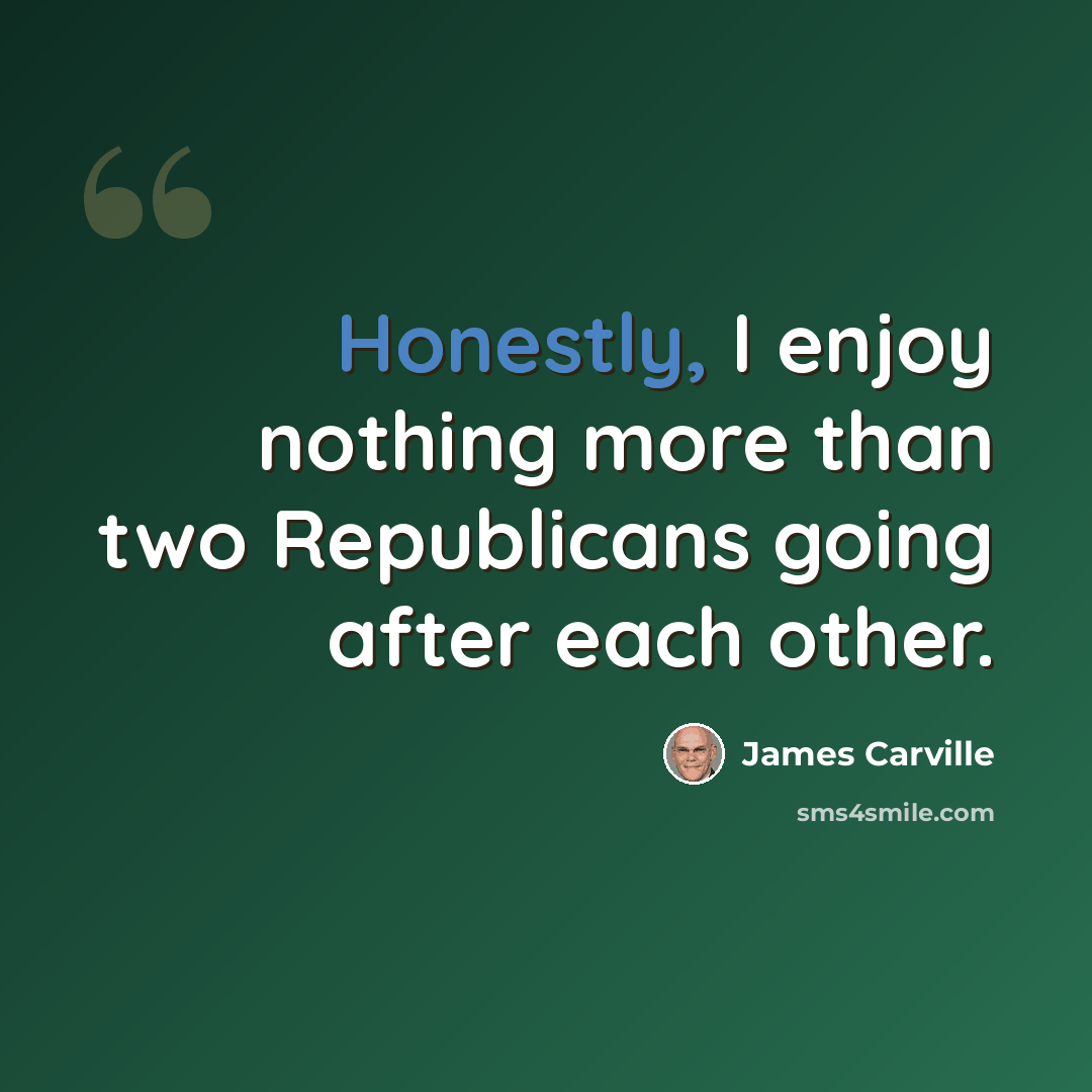 “Honestly, I enjoy nothing more than two Republicans going after each other.” quote by James Carville