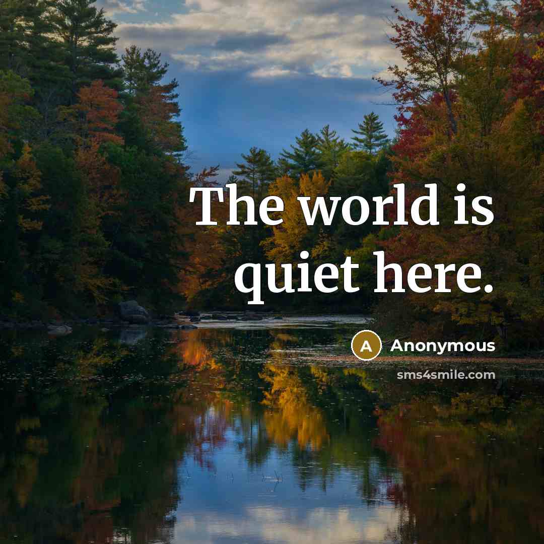 “The world is quiet here.” quote by Anonymous