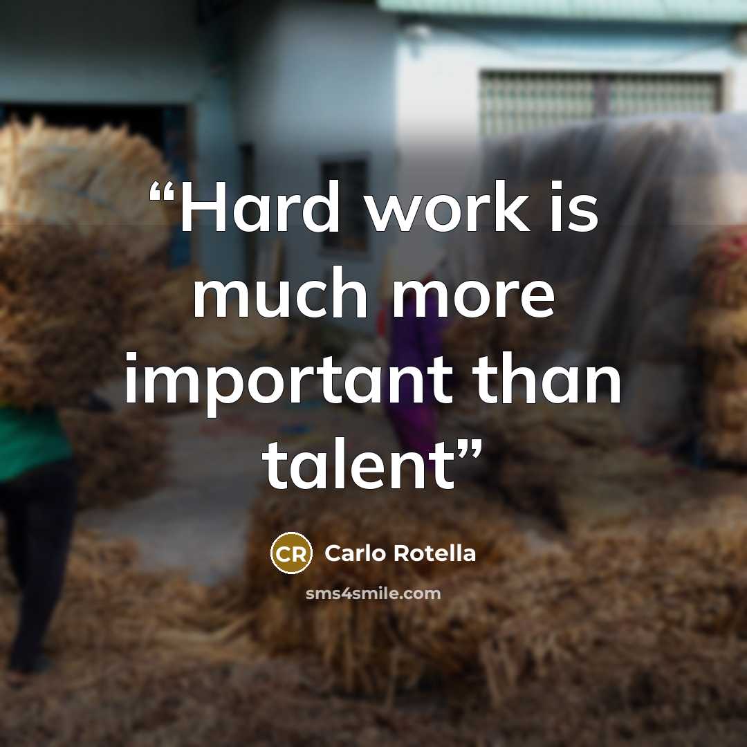 “Hard work is much more important than talent” quote by Carlo Rotella
