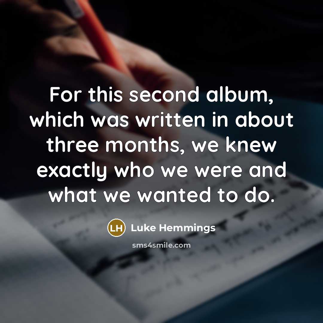 “For this second album, which was written in about three months, we knew exactly who we were and what we wanted to do.” quote by Luke Hemmings