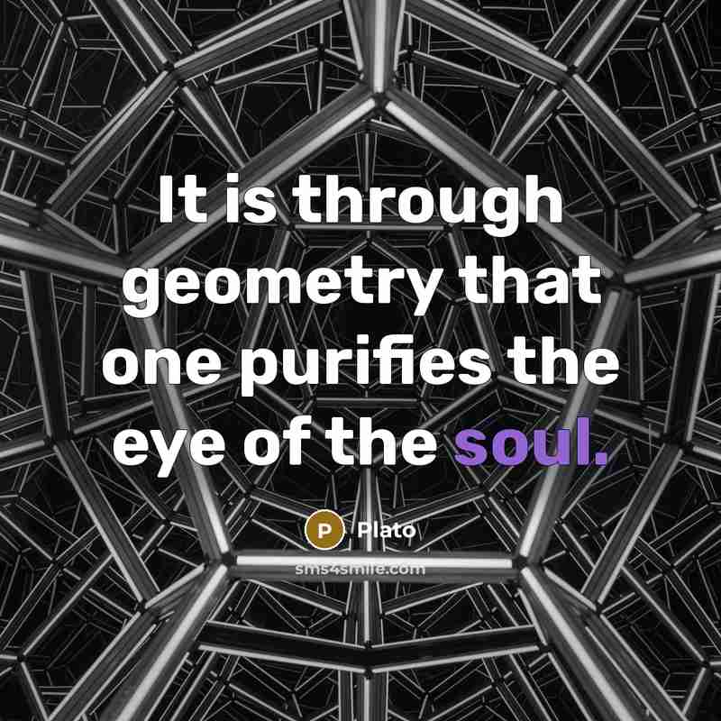 “It is through geometry that one purifies the eye of the soul.” quote by Plato